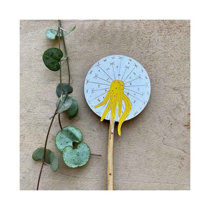 Hand Painted Dandelion Seedhead Stem - Natty Deco_Just Makers