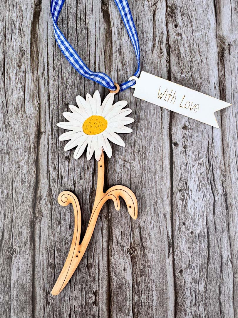 Hand Painted Hanging Daisy Decoration - Natty Deco_Just Makers