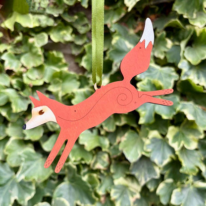 Hand Painted Hanging Fox Decoration - Natty Deco_Just Makers