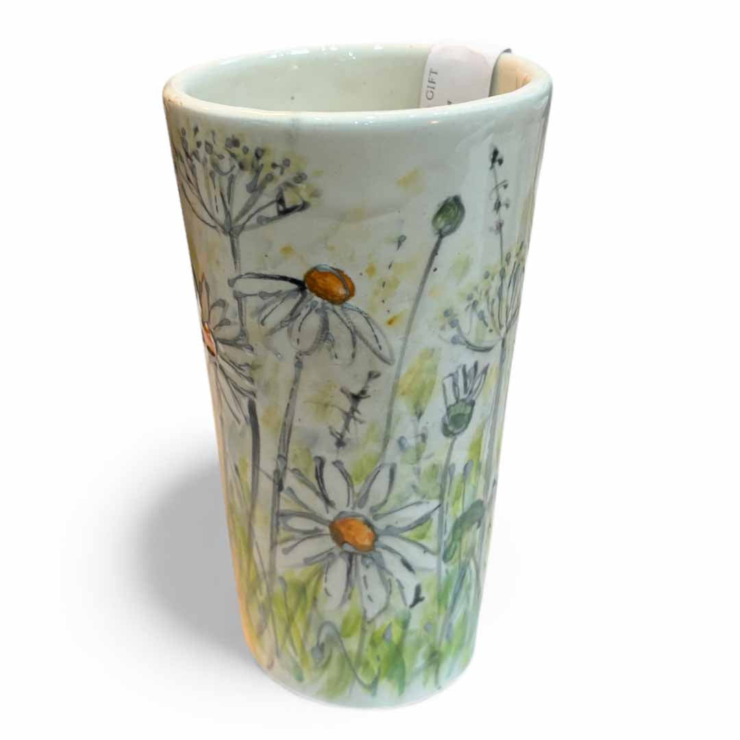 Hand Painted Hare in Meadow Vase - Jenny Blue Art_Just Makers2