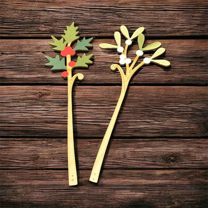 Hand Painted Holly Stem - Natty Deco_Just Makers