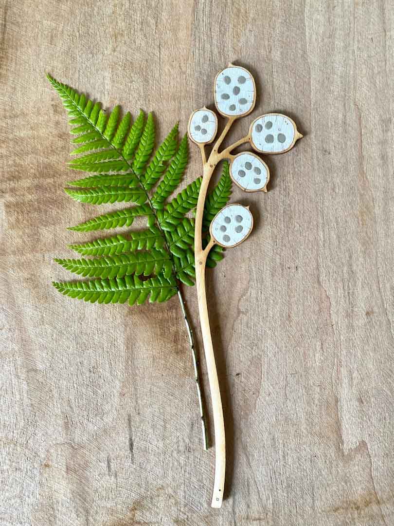 Hand Painted Honesty Stem - Natty Deco_Just Makers