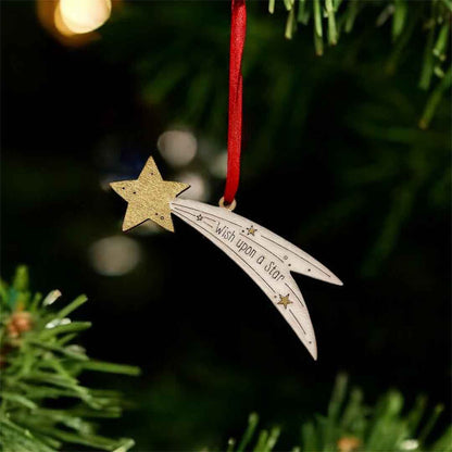 Hand Painted Shooting Star Wooden Decoration - Natty Deco_Just Makers