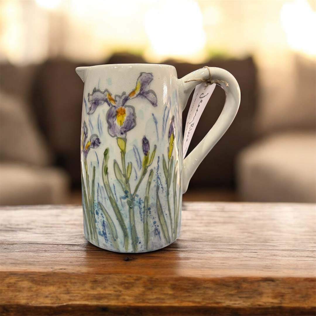 Hand Painted Small Floral Jug - Jenny Blue Art_Just Makers