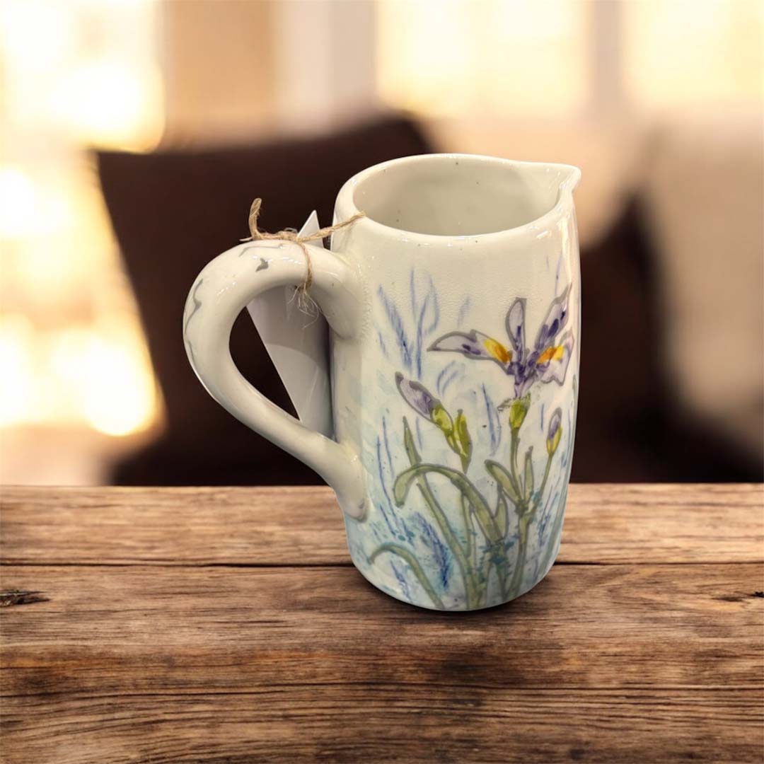 Hand Painted Small Floral Jug - Jenny Blue Art_Just Makers