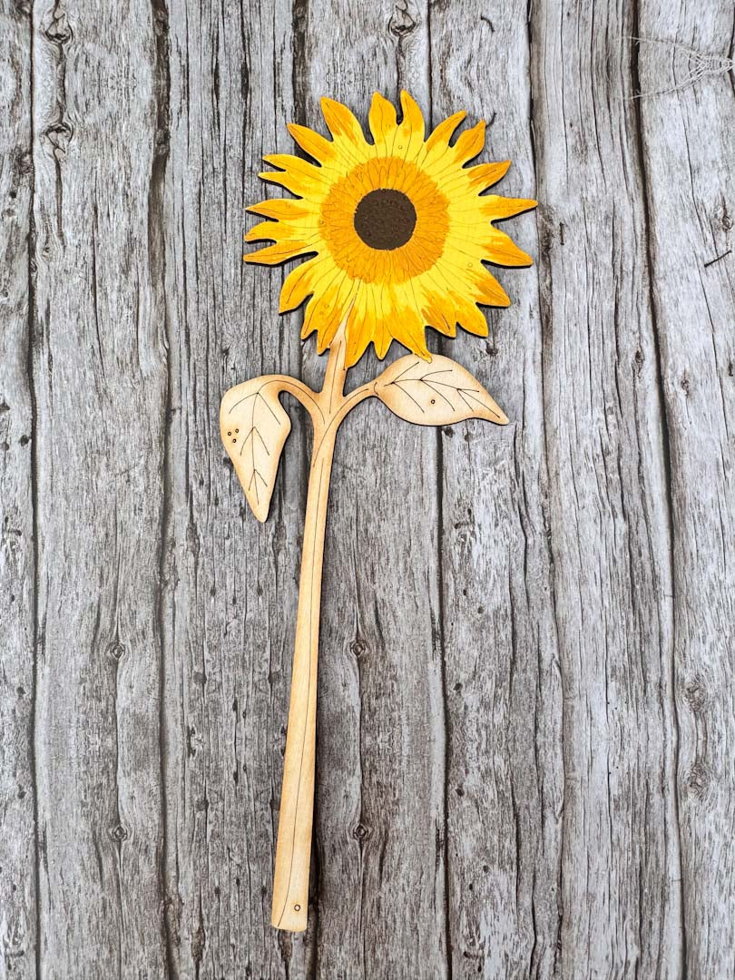Hand Painted Sunflower Stem - Natty Deco_Just Makers