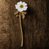 Hand Painted White Queen Flower Stem - Natty Deco_Just Makers