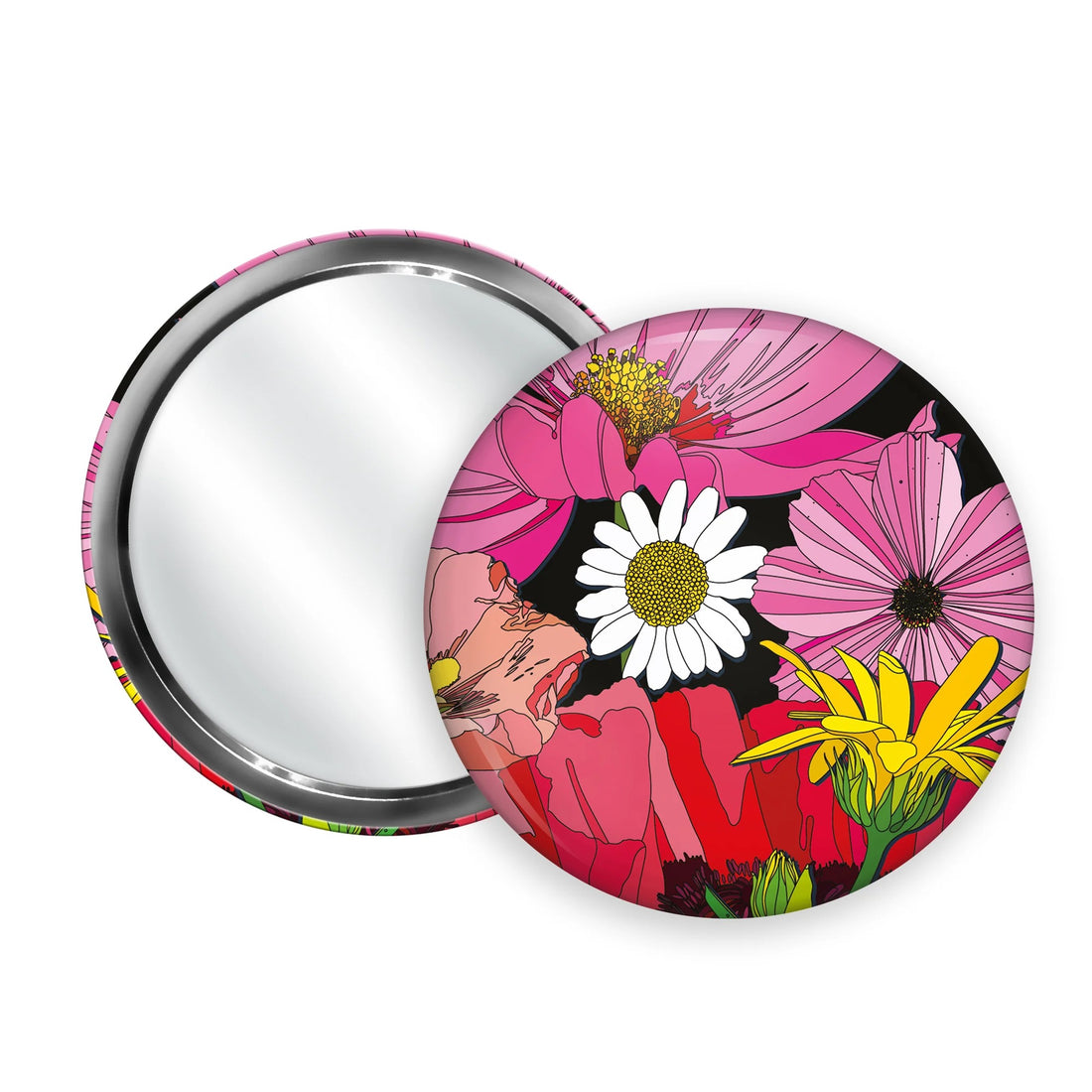 Handbag Mirror- Summer Poppies - Bean and Bemble_Just Makers