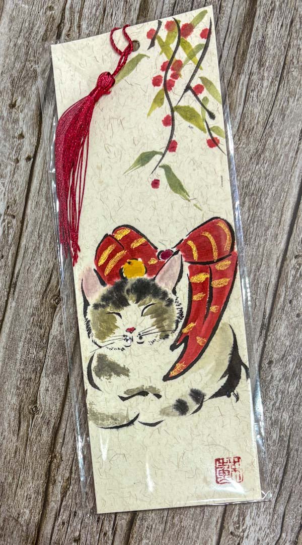 Handpainted Cat Bookmark - Su Yao - Just Makers Su Yao Wukong China Art Craft