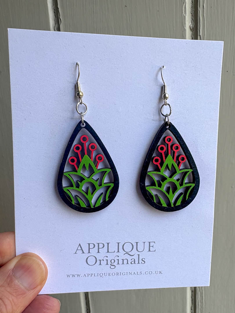 Handpainted Mandala Earrings by Applique Originals_Just Makers