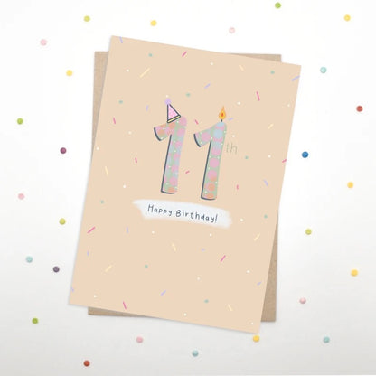 Happy 11th Birthday Card - Scribble &amp; Print Co_Just Makers