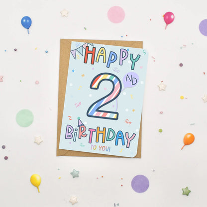 Happy 2nd Birthday Card - Scribble &amp; Print Co_Just Makers