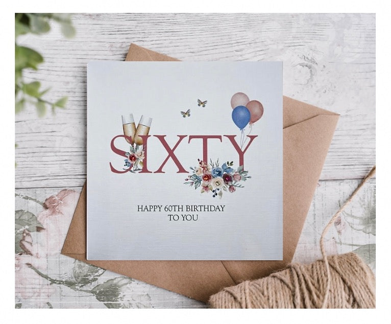 Happy 60th Birthday Card by Bright Night Cards_Just Makers