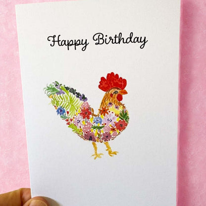 Happy Birthday Chicken Greeting Card - Beverley Holgate - Just Makers Beverley Holgate