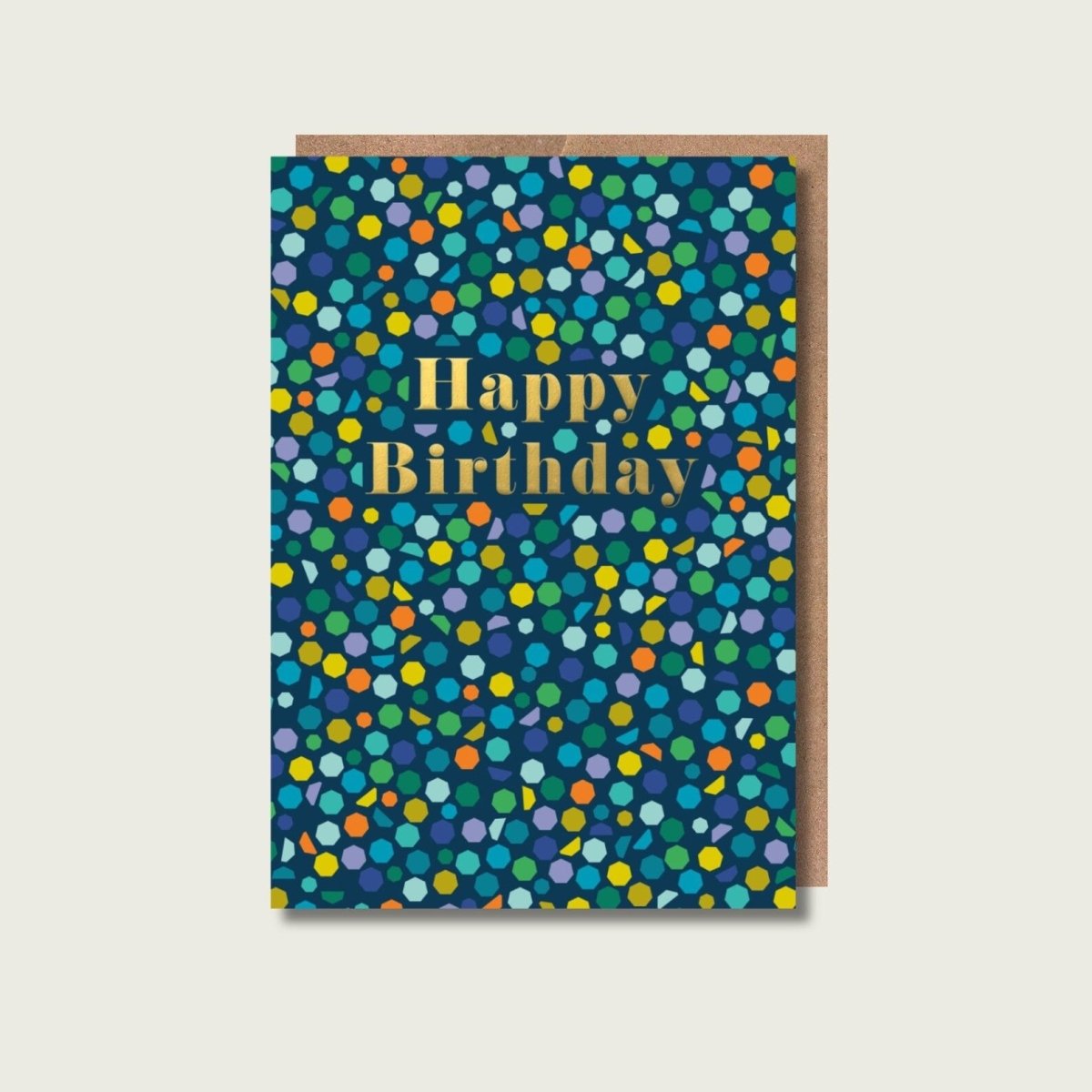 Happy Birthday Navy Confetti Card - Maggie Magoo Designs - Just Makers Maggie Magoo Designs