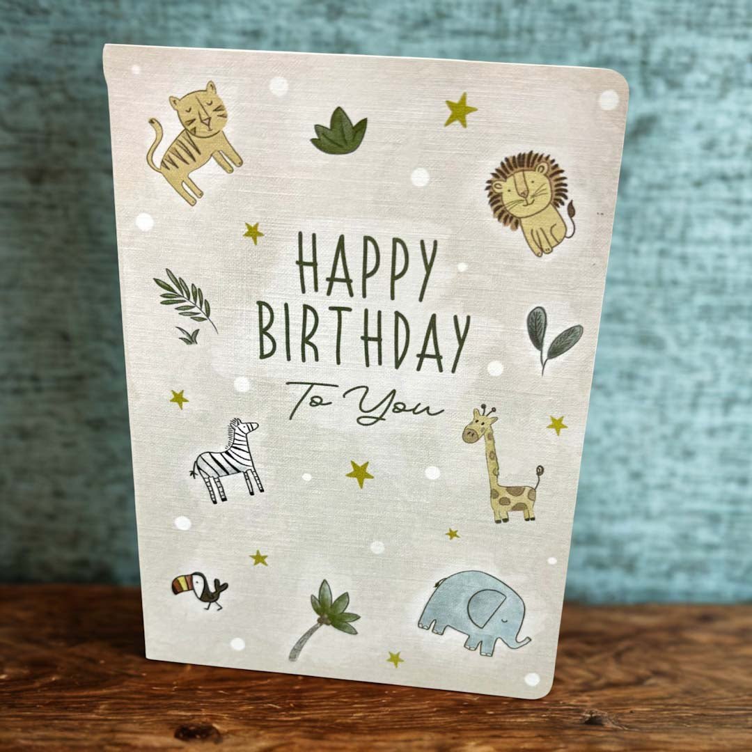 Happy Birthday Safari Animal Card - Scribble &amp; Print Co - Just Makers Rachel of Scribble &amp; Print Co