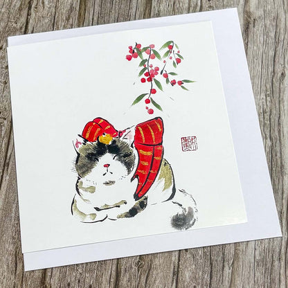 Happy Sleeping Cat Greeting Card - Su Yao