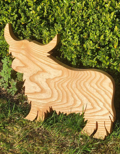 Hardwood Highland Cow Cheese / Bread Board - Wild Wood Gifts_Just Makers
