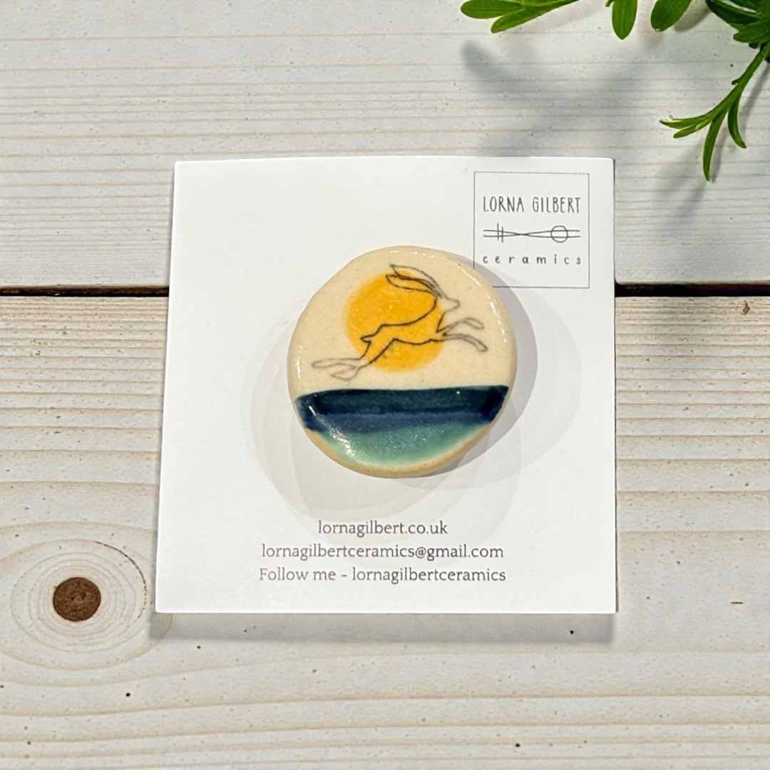 Hare Brooch - Lorna Gilbert - Just Makers Lorna Gilbert Ceramics