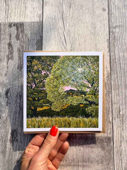 Harewood to Almscliffe Square Greeting Card - Sarah Jane Nicholls_Just Makers