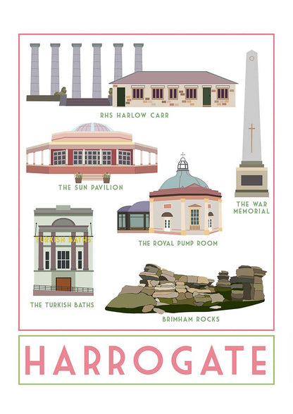 Harrogate Landmarks Greeting Card - Sweetpea and Rascal_Just Makers