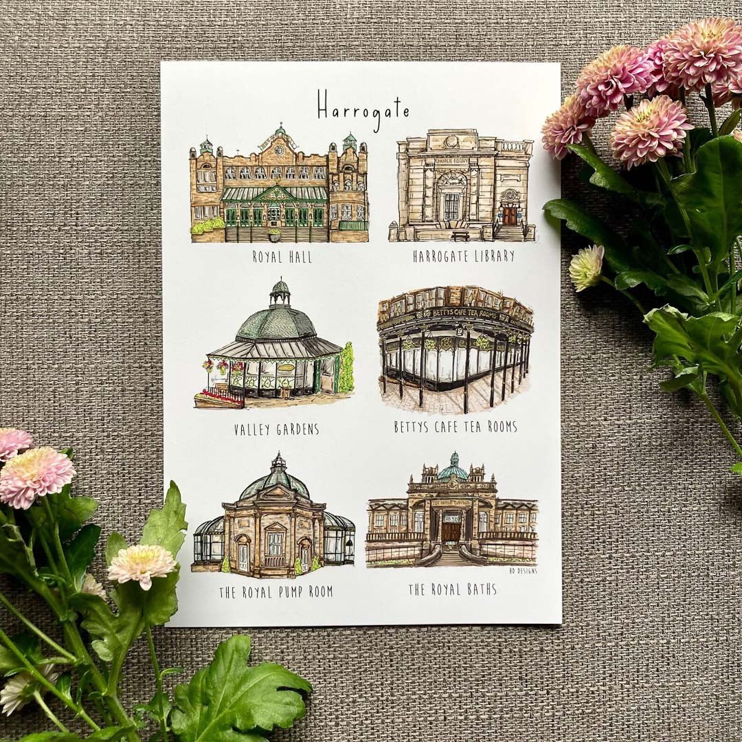 Harrogate Scenes Greeting Card - HD Designs - Just Makers HD Designs