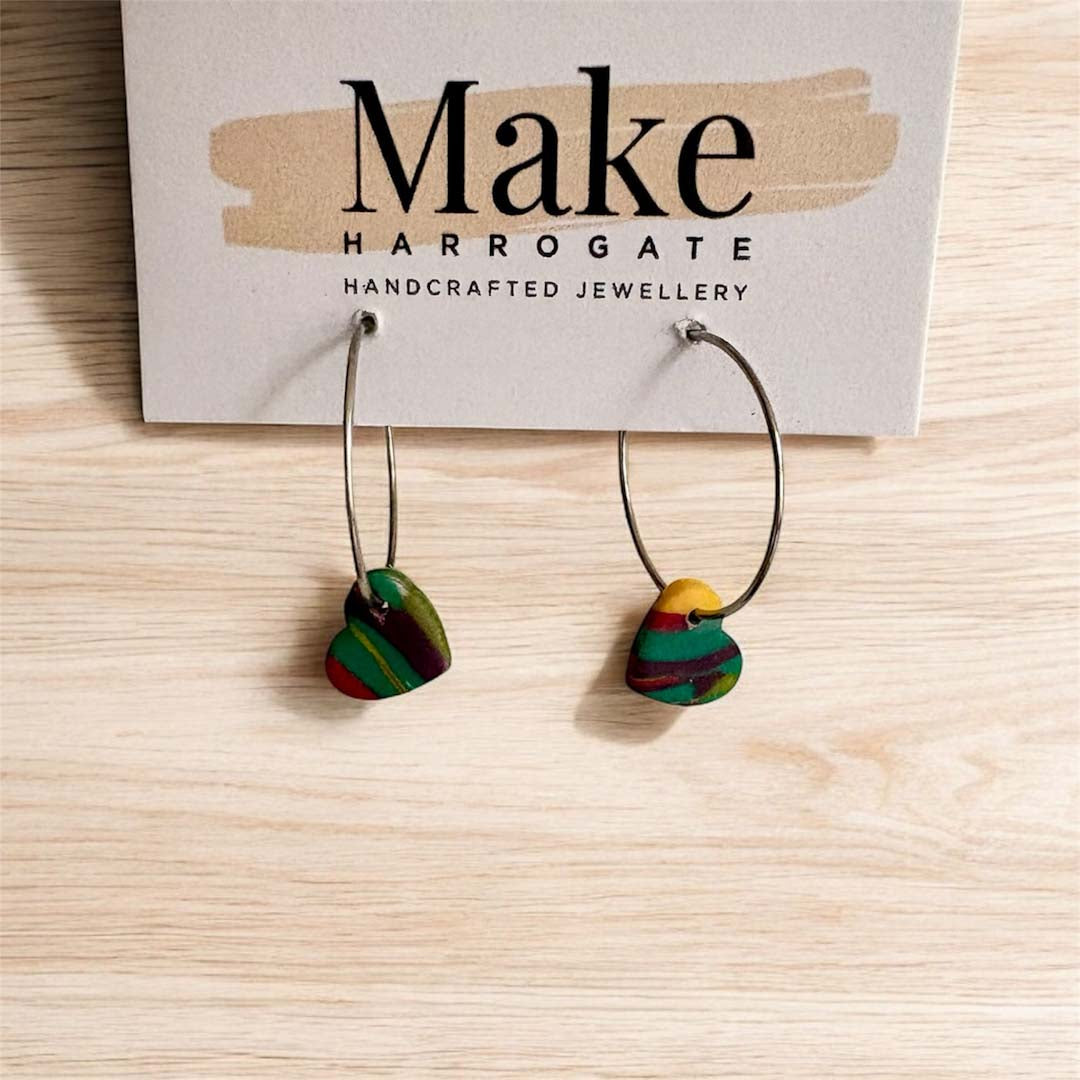 Heart Dot Hoop Earrings - Make Harrogate_Just Makers