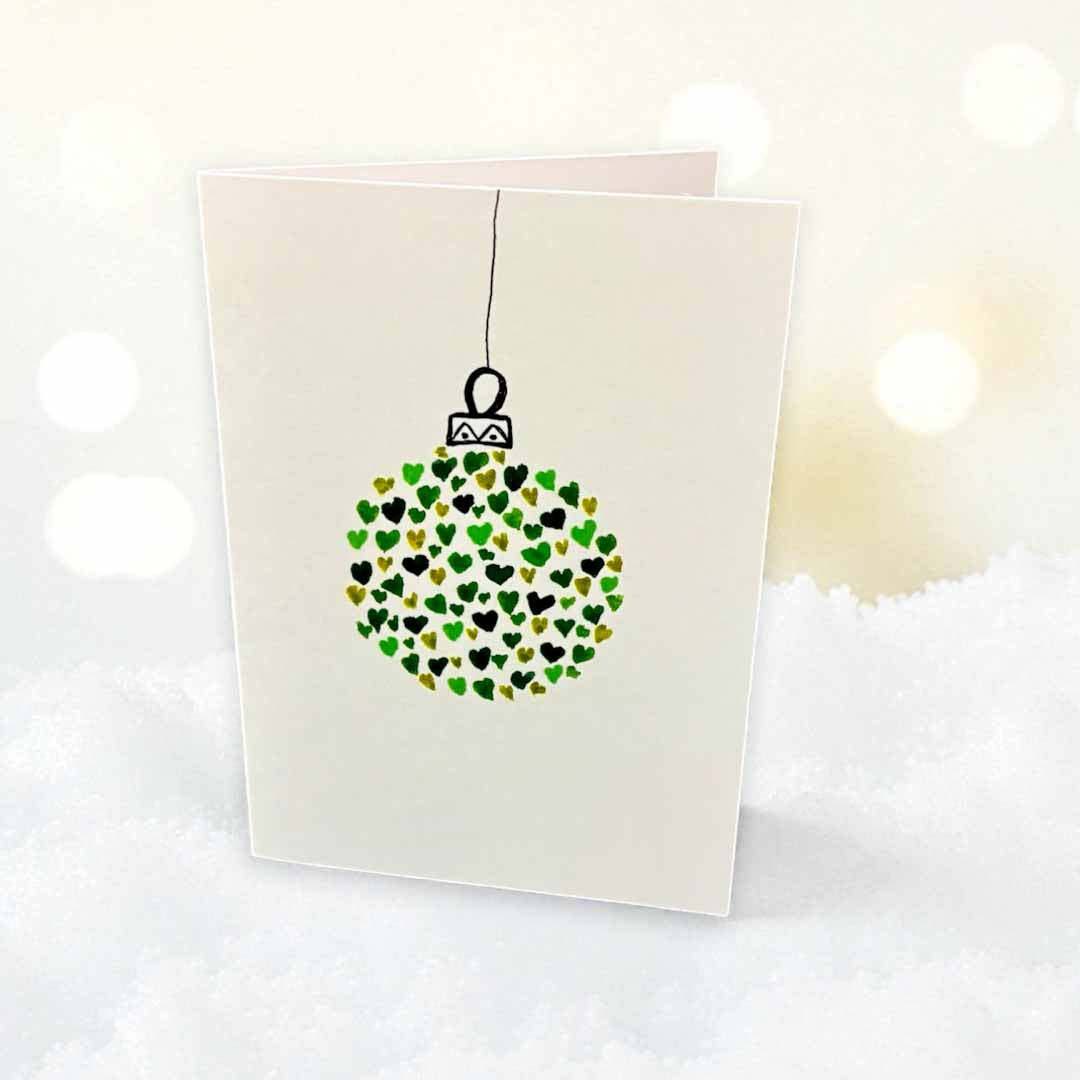 Hearts Bauble Christmas Card - Beverley Holgate_Just Makers