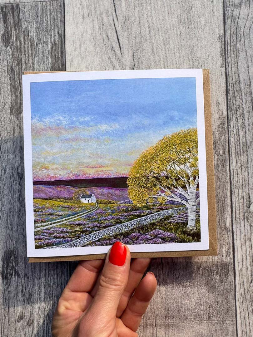 Heather Cottage Greeting Card - Sarah Jane Nicholls - Just Makers Sarah Jane Nicholls