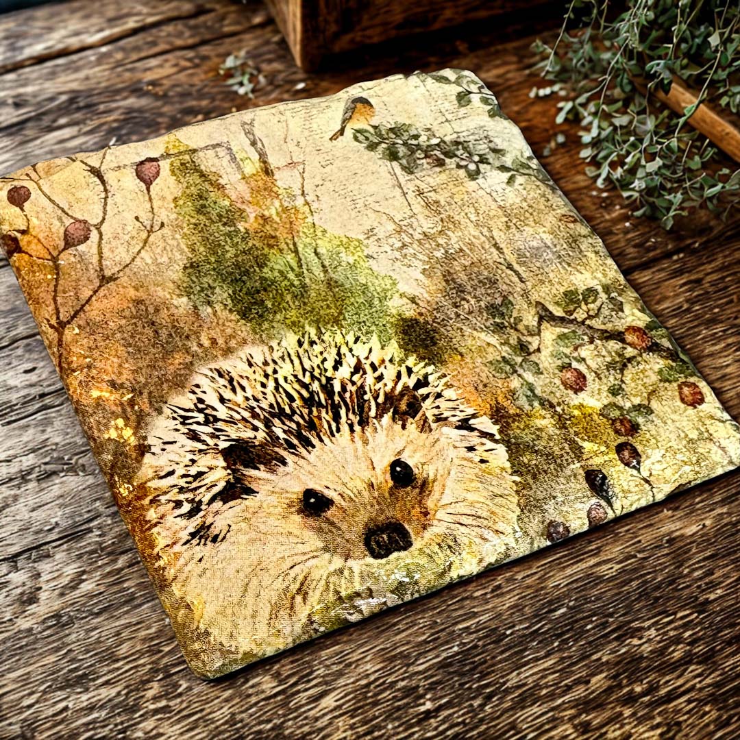Hedgehog Coaster Slate - Sarah Tustin_Just Makers