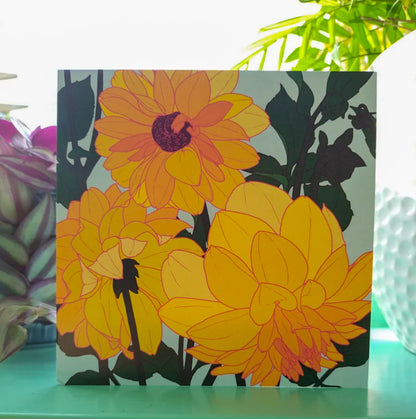 Helmsley Dahlias Greeting Card - Umbellifer_Just Makers