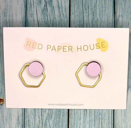 Hexa Stud Earrings Lilac - Red Paper House_Just Makers