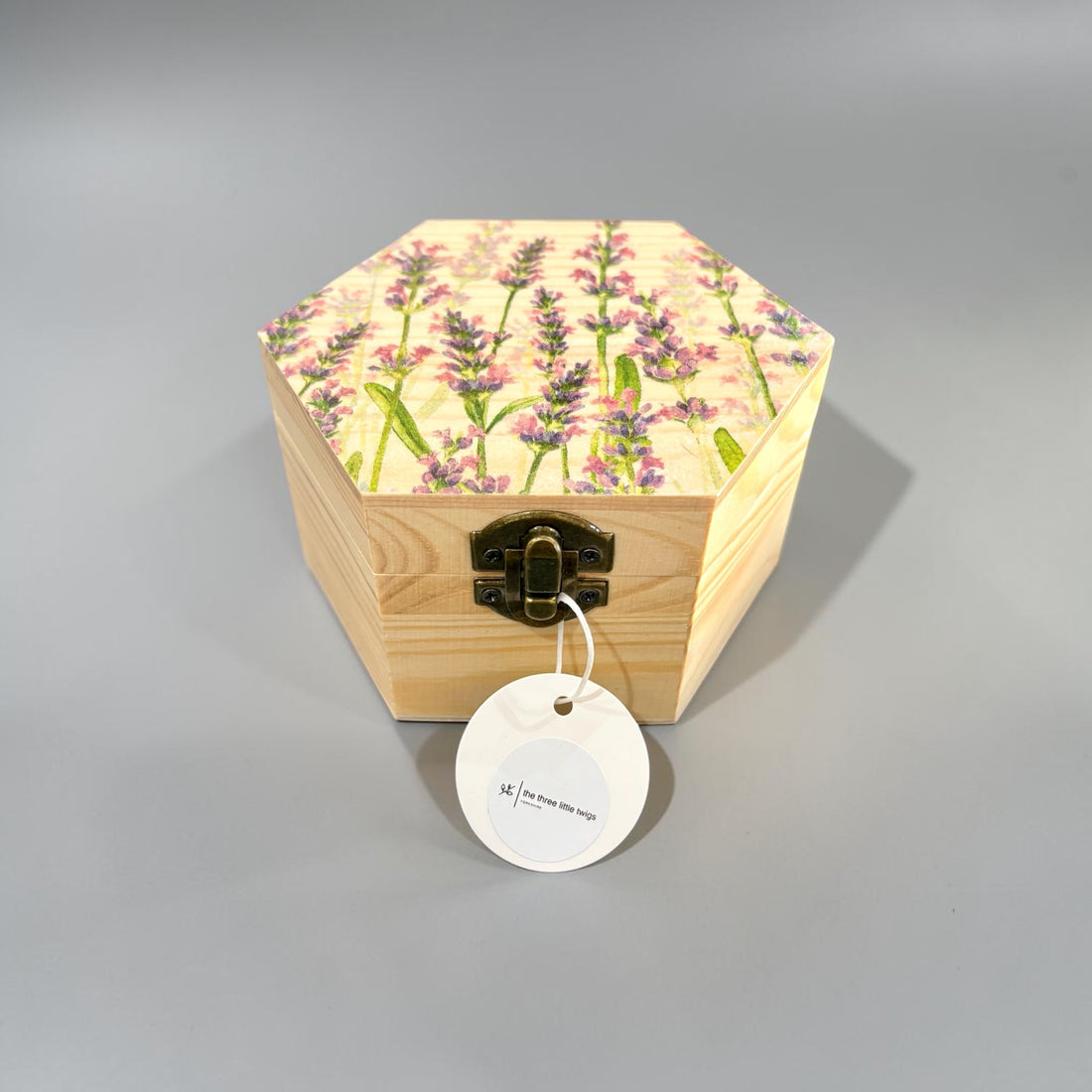 Hexagonal Lavender Wooden Box - Sarah Tustin_Just Makers