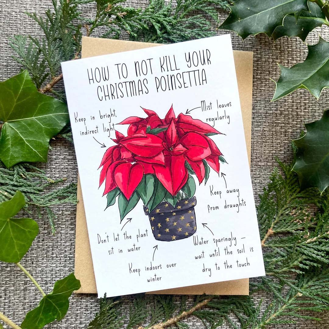 How to Not Kill Your Poinsettia Christmas Card - HD Designs - Just Makers HD Designs