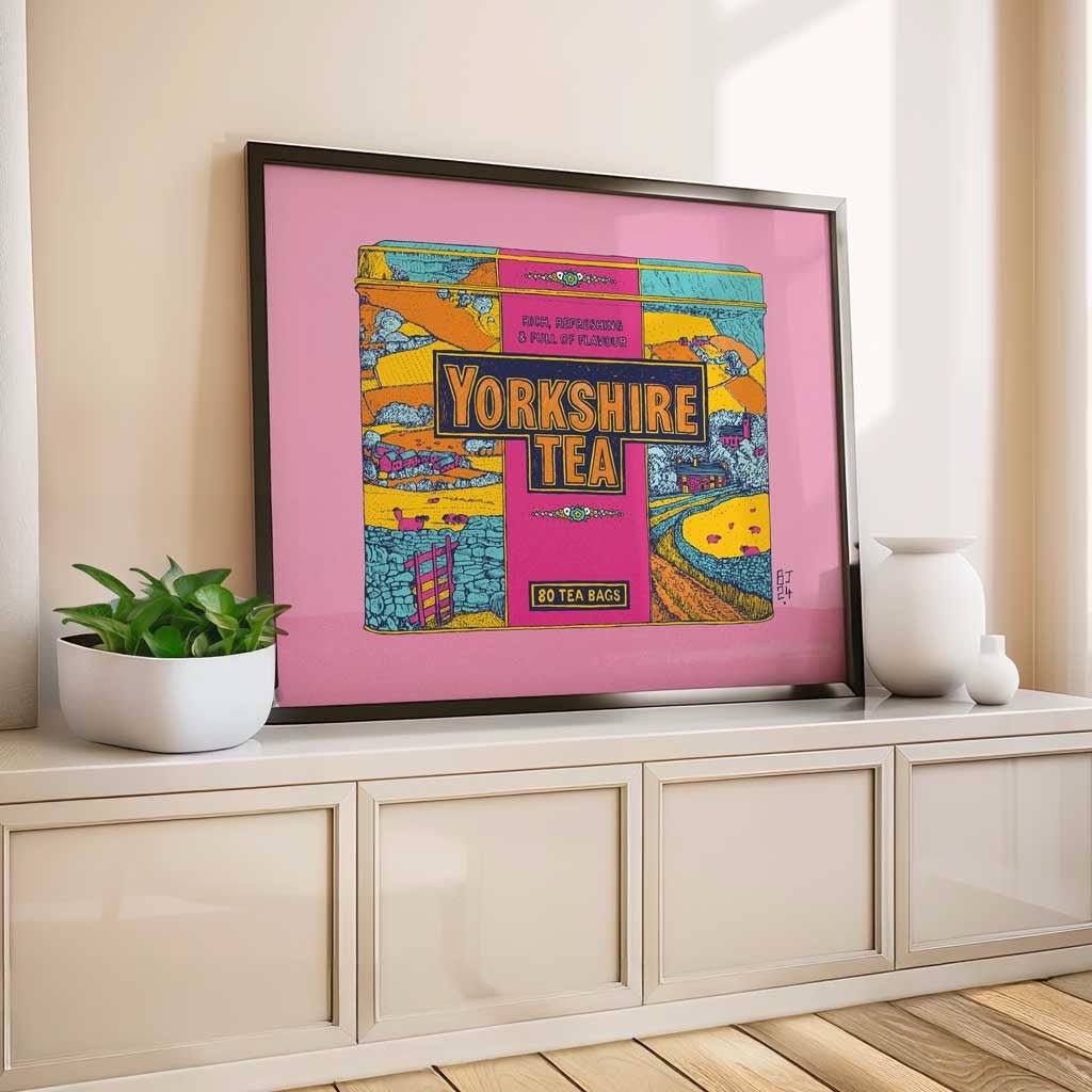 Iconic Yorkshire Tea Art Unframed A4 Print - Bejojo Art - Just Makers Bejojo Art