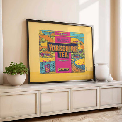 Iconic Yorkshire Tea Art Unframed A5 Print Yellow - Bejojo Art_Just Makers
