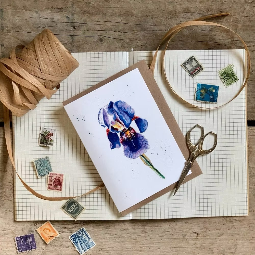 Iris Greeting Card - Little Snowdrop Designs_Just Makers