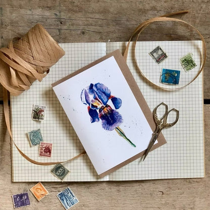 Iris Greeting Card - Little Snowdrop Designs - Just Makers Little Snowdrop Designs