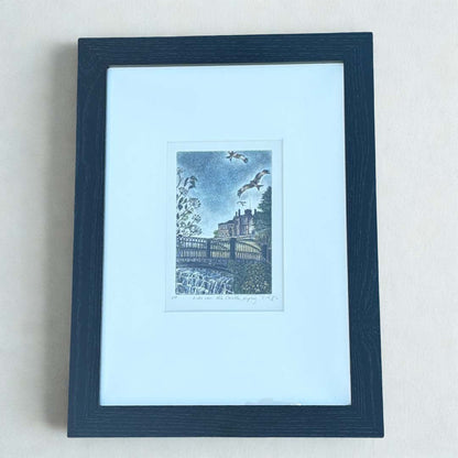 Kites Over The Castle, Ripley Original Framed Etching - Moira McTague - Just Makers Moira McTague