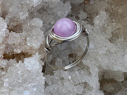Kunzite Sterling Silver Wire Wrapped Ring - Hart, Body and Soul_Just Makers