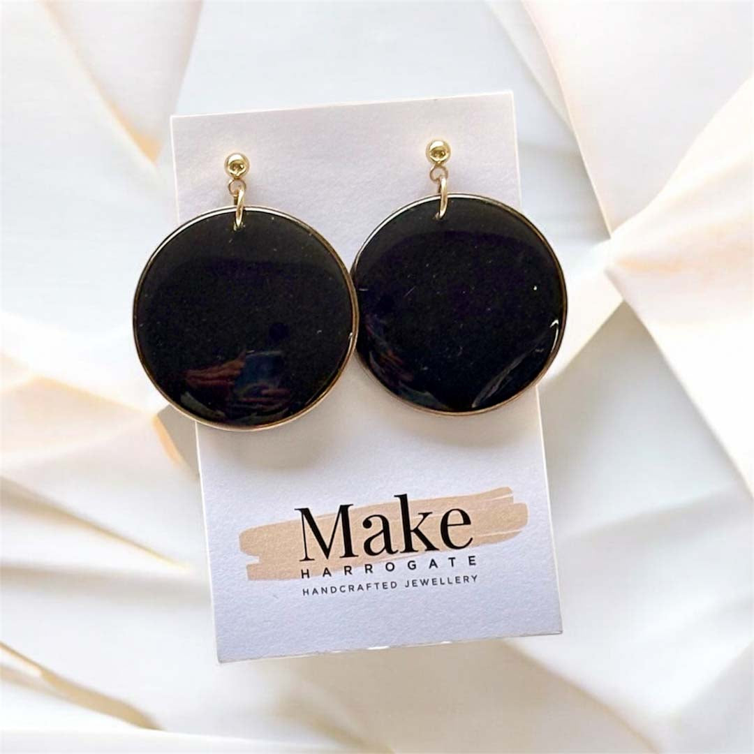 Large Black Button Ball Stud - Make Harrogate_Just Makers