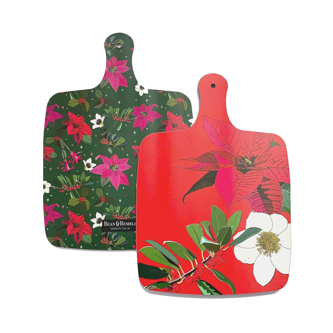 Large Chopping Board - Poinsettia - Bean and Bemble_Just Makers