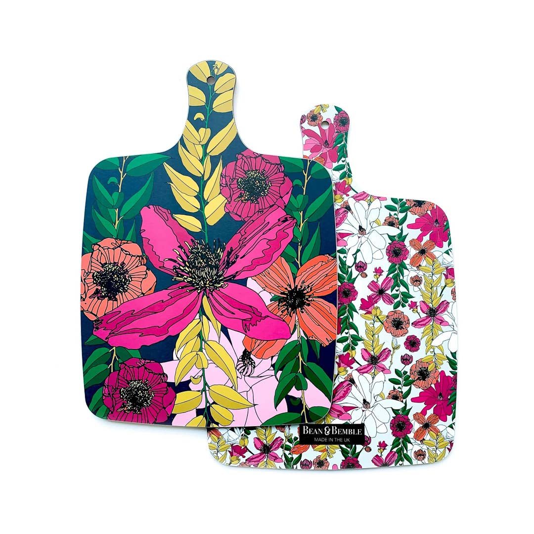 Large Chopping Board - Vivid Blooms - Just Makers Bean and Bemble