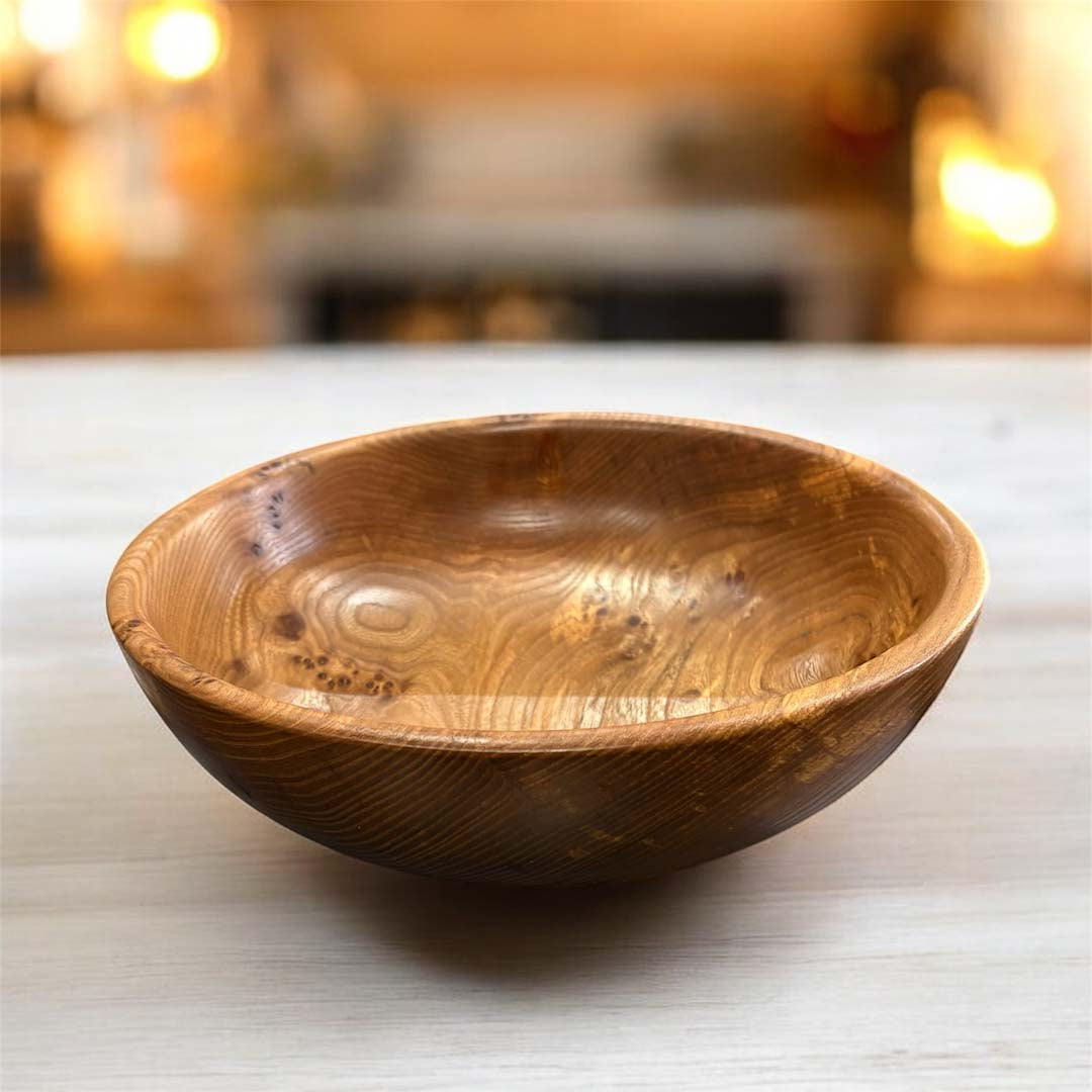 Large Elm Burr Wooden Bowl - Mike Bentley_Just Makers