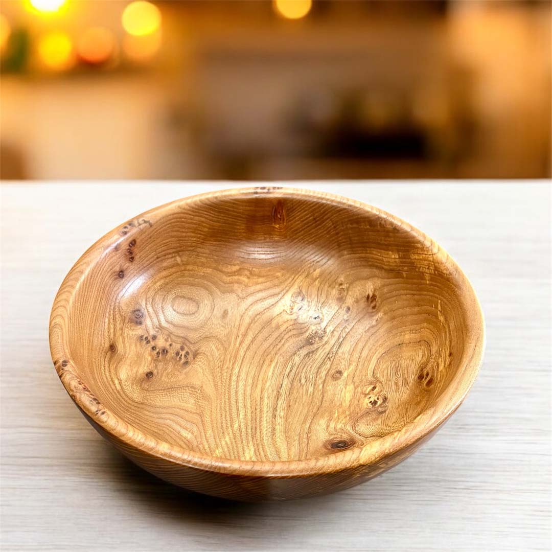 Large Elm Burr Wooden Bowl 2 - Mike Bentley_Just Makers