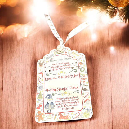 Large Gift Delivery Tag from Santa Claus - Bramble Wood and Co_Just Makers