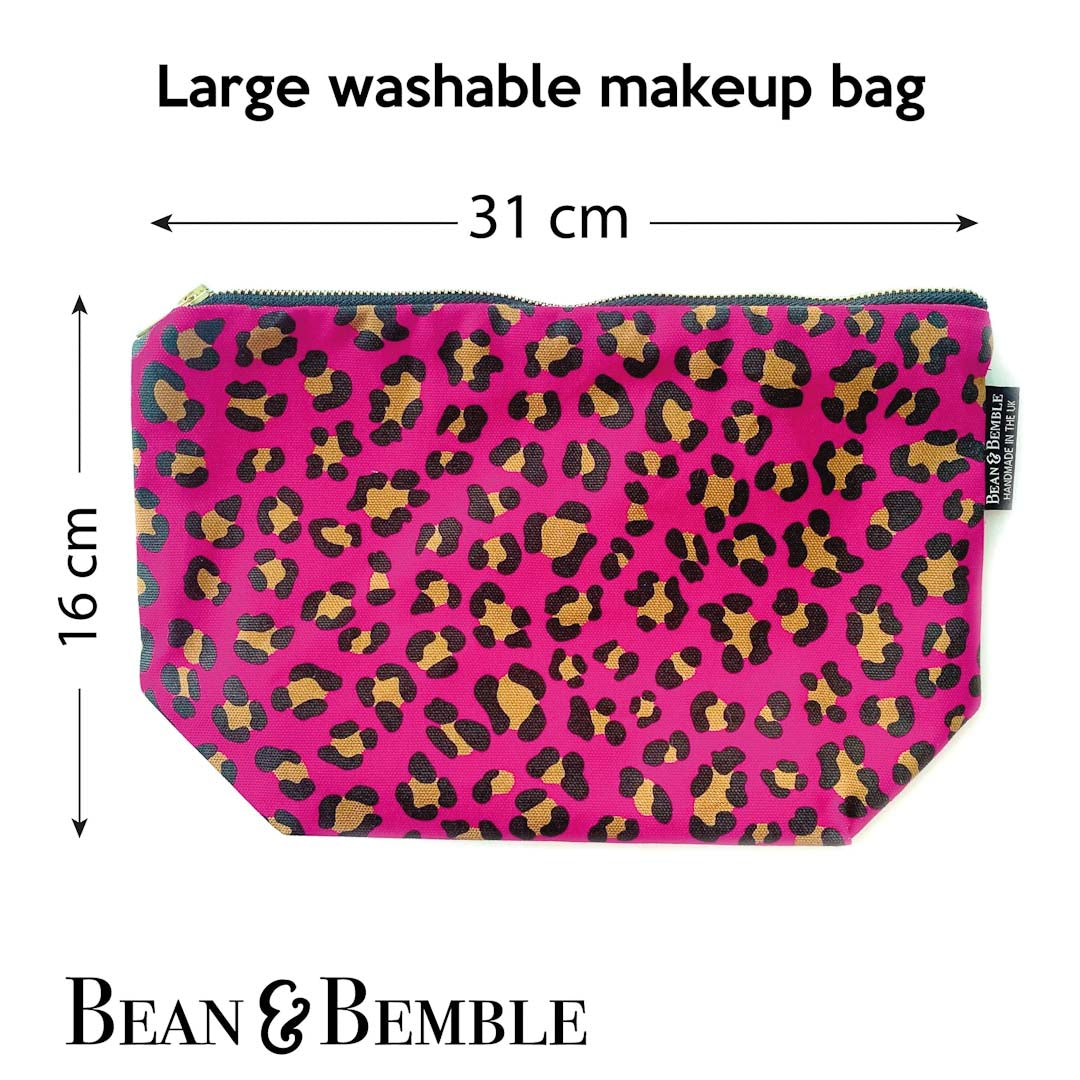 Large Leopard Print Cosmetic Bag by Bean and Bemble_Just Makers