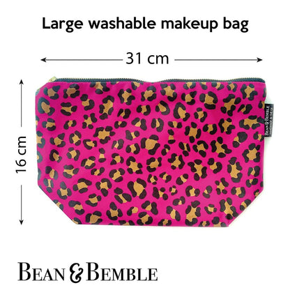 Large Leopard Print Cosmetic Bag by Bean and Bemble_Just Makers