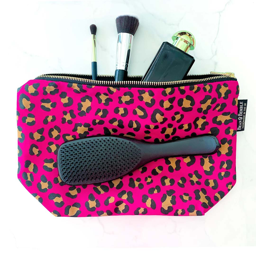 Large Leopard Print Cosmetic Bag by Bean and Bemble_Just Makers