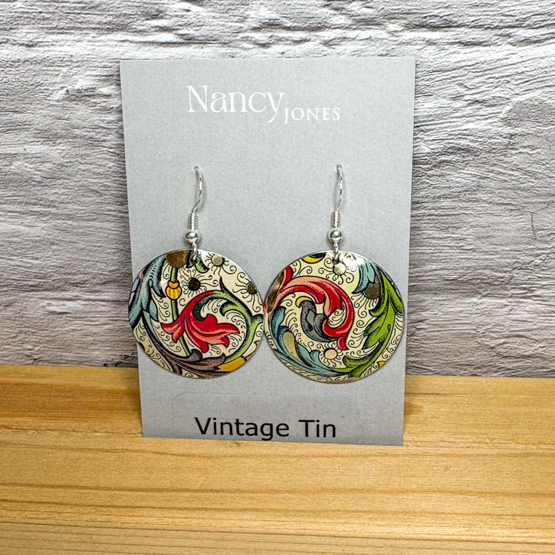 Large Vintage 70s Florentine Earrings - Nancy Jones_Just Makers